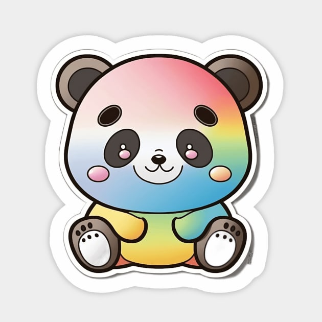 Cartoon Panda Rainbow Colourful Funny Kawaii Sticker by kiddo200
